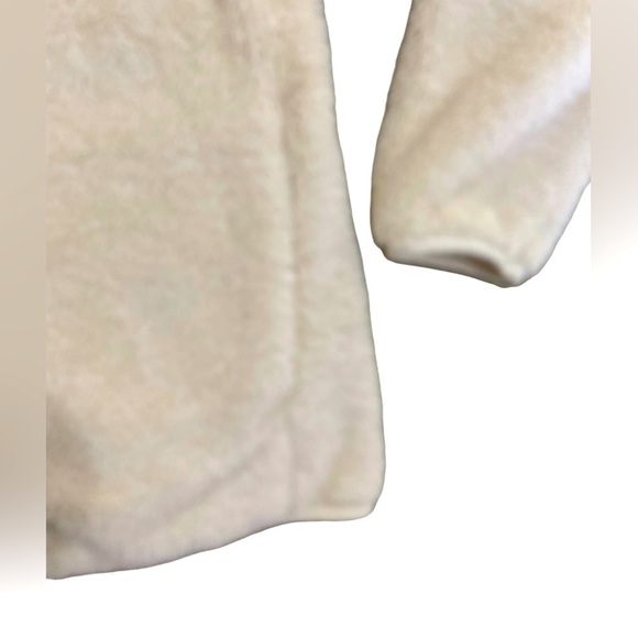 Uniqlo zip up fuzzy jacket cream recycled polyester front pockets size xl - Picture 8 of 10